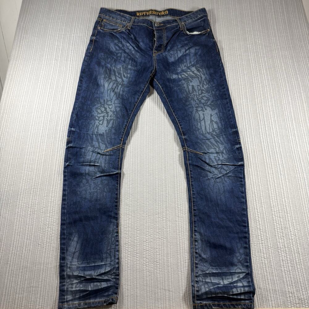 Rutherford Jeans Men's 36 X 32 3D Streetwear Graffiti Cyberpunk Y2K Urban
